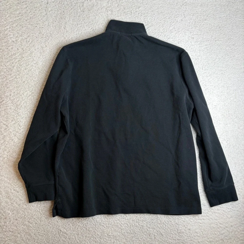 Polo Ralph Lauren Mens XL Black Estate Rib Quarter Zip Pullover Cotton Sweater